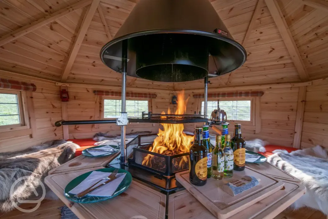 BBQ hut interior