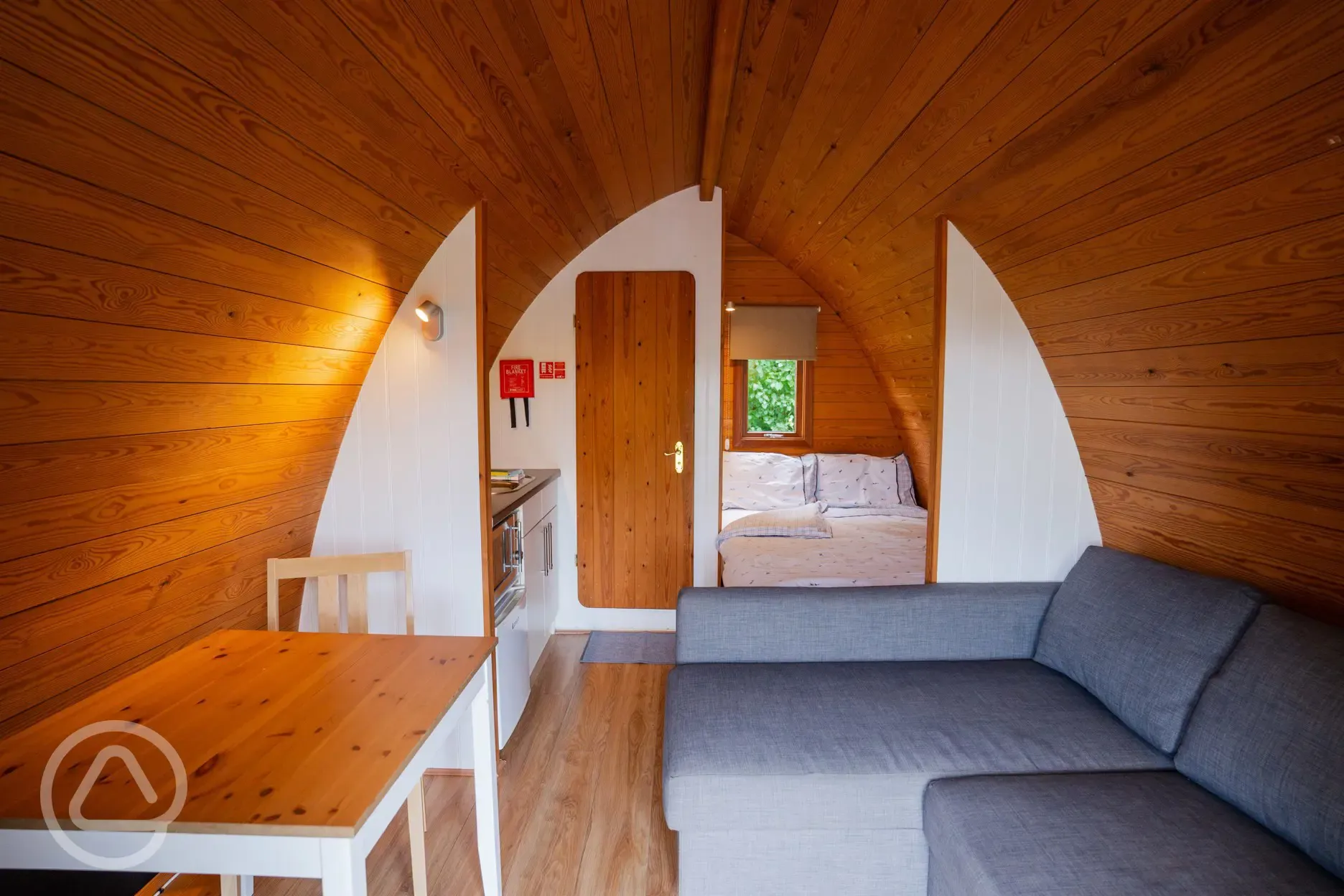 Mega Pod Interior including bedding pack as optional extra Mega Pod Interior including bedding pack as optional extra