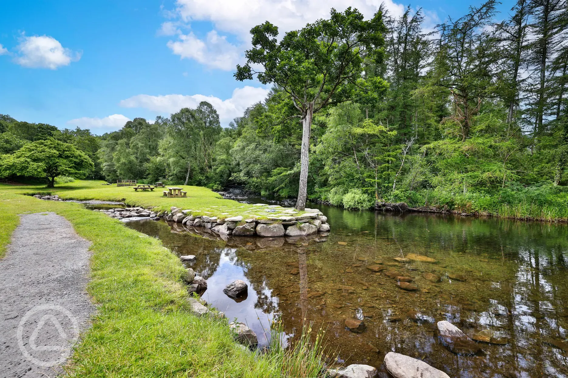 Waterside views of the site and Nantcol river