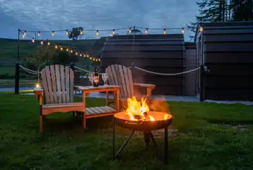 Luxury ensuite glamping pods fire pit and outdoor seating Luxury ensuite glamping pods fire pit and outdoor seating