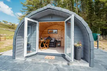 Luxury ensuite glamping pods exterior Luxury ensuite glamping pods exterior