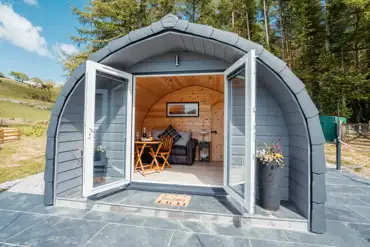 Luxury ensuite glamping pods exterior