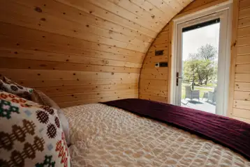 Luxury ensuite glamping pod bedroom