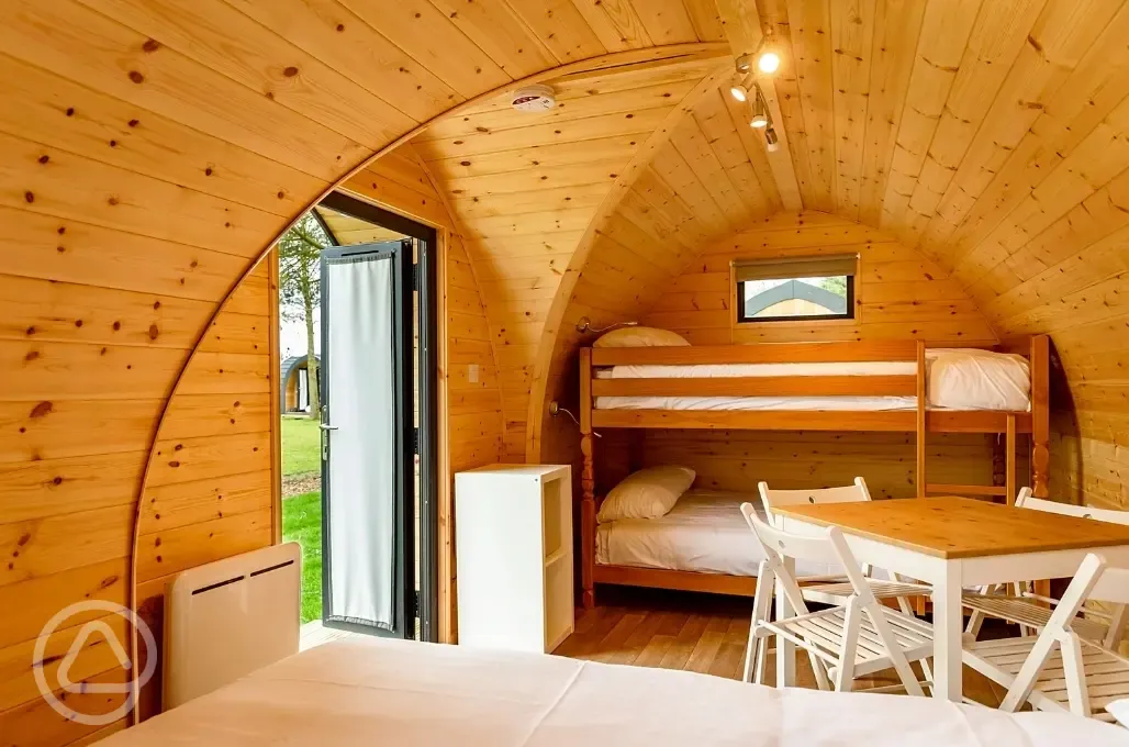 Camping pod interior 