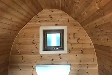 Two person camping pod interior