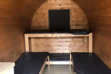 Four person camping pod interior Four person camping pod interior