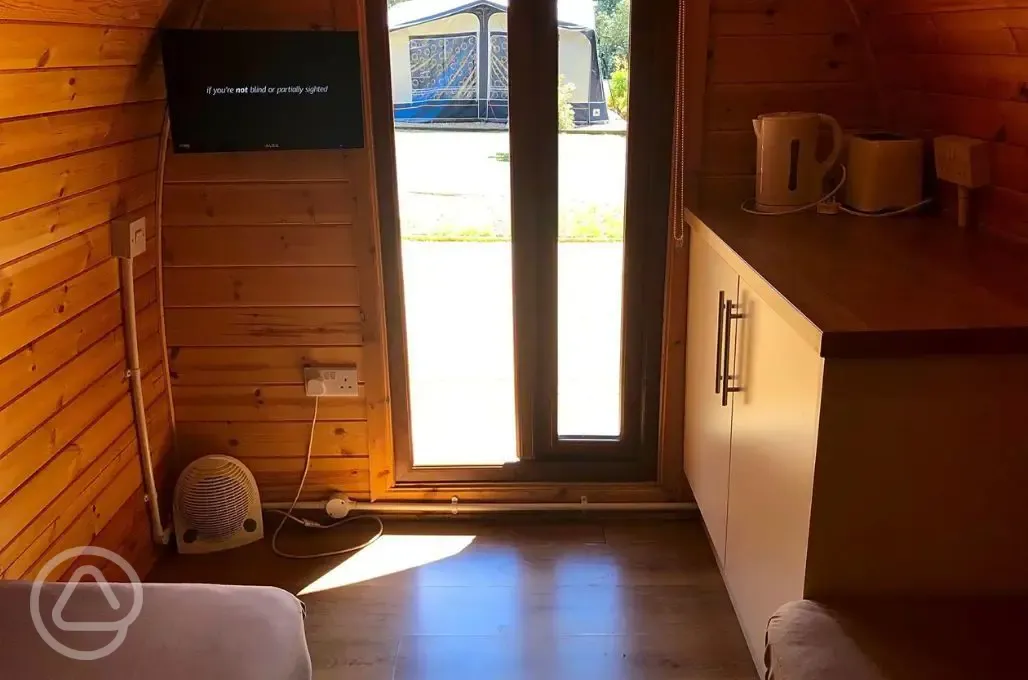 Camping pod interior