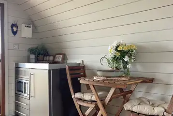 Glamping pod kitchenette