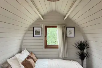 Glamping pod bedroom