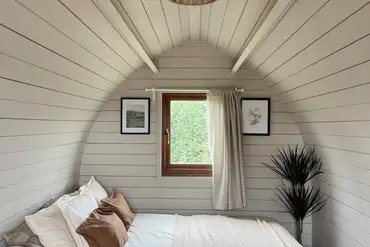 Glamping pod bedroom