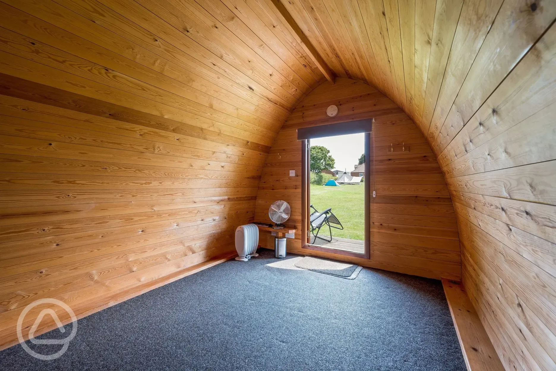 Camping pod interior