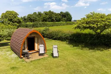 Aerial of camping pod