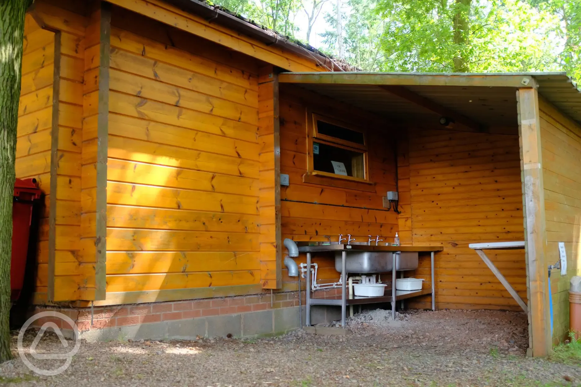 Covered washing up area