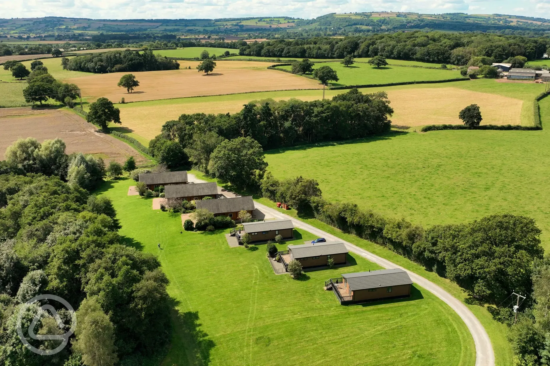 Aerial of the lodges