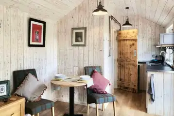 Glamping cabin interior