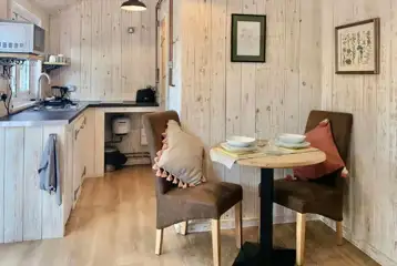 Glamping cabin interior