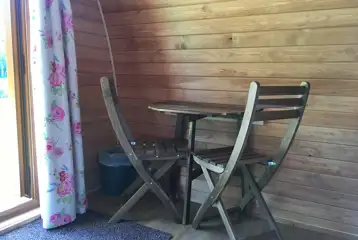 Camping pod dining table and chairs Camping pod dining table and chairs