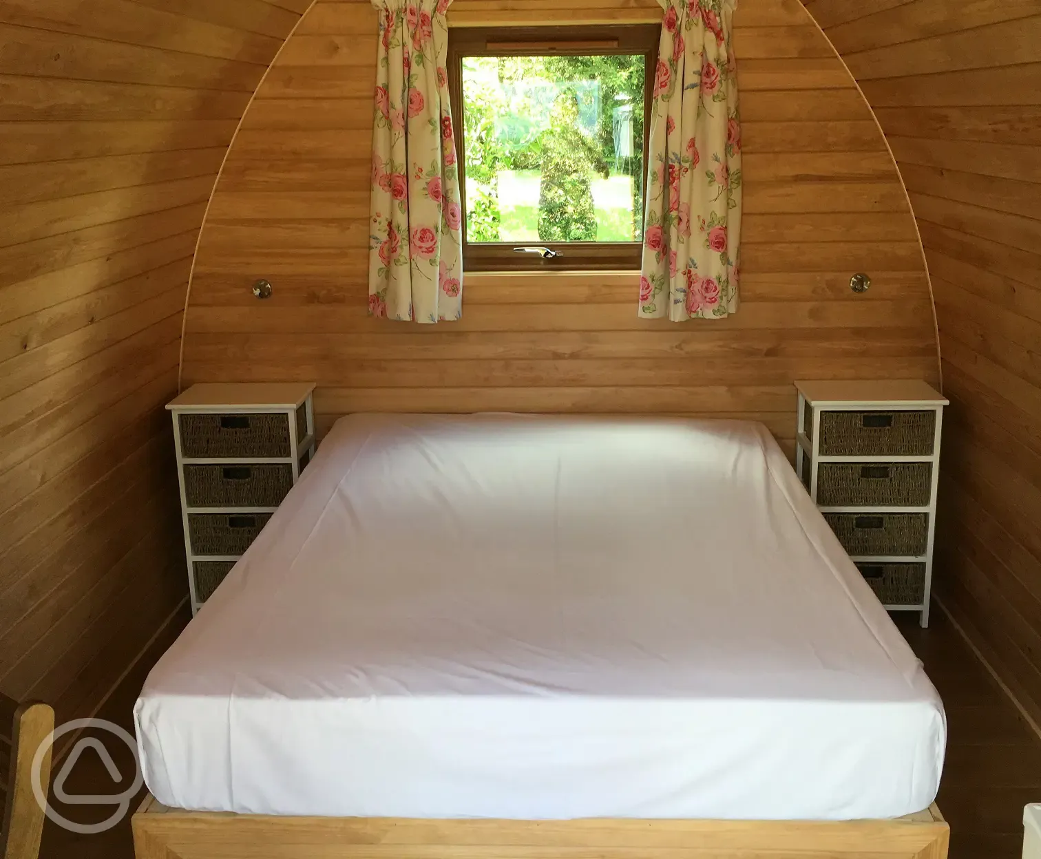 Double camping pod interior