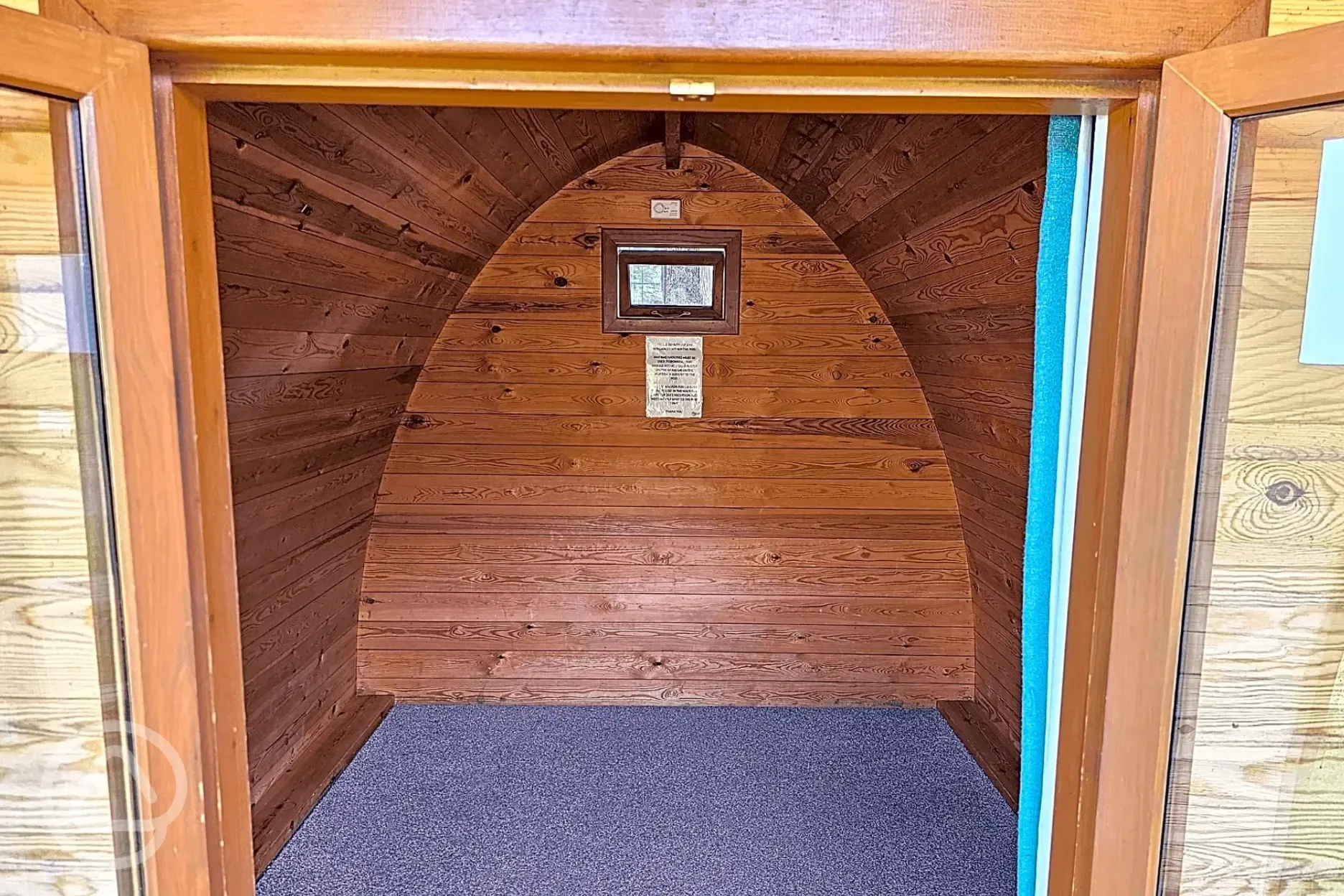 Camping pod with an unfurnished interior