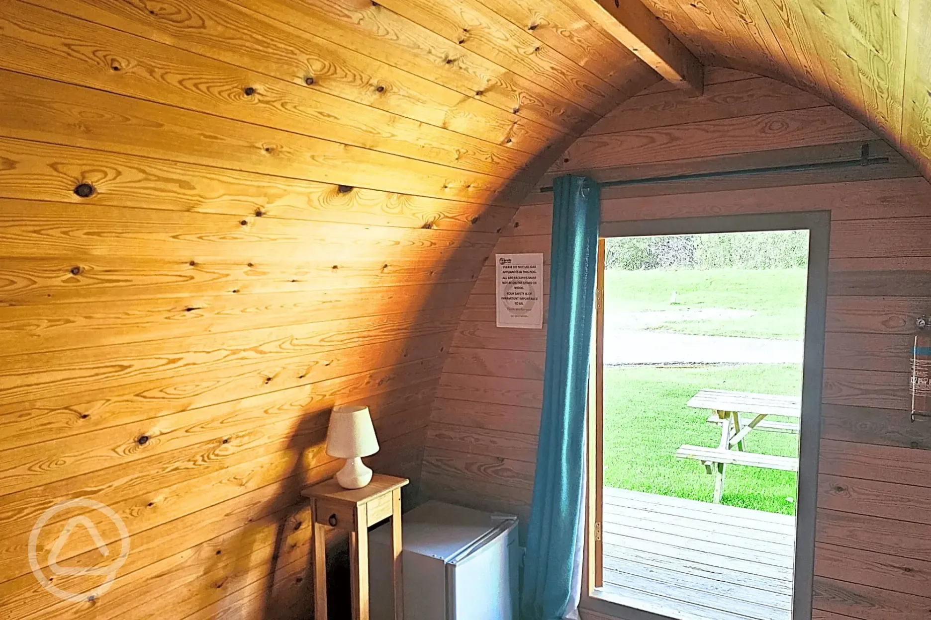 Camping pod with an unfurnished interior