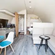 Superior pod with a double bed, double sofa bed, kitchen and dining area Superior pod with a double bed, double sofa bed, kitchen and dining area