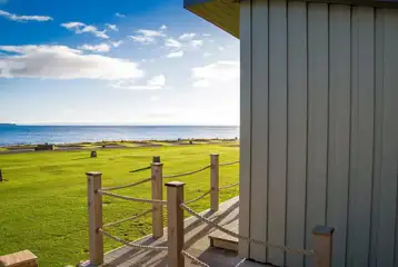 View from the standard beach huts of the coast