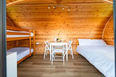Camping pod interior