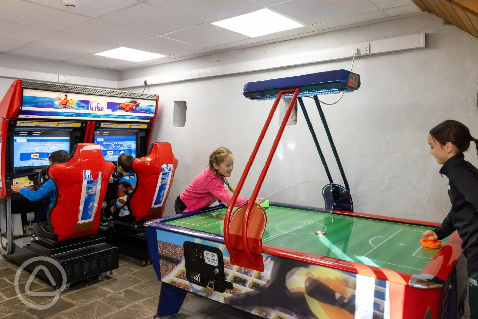 Games room including air hockey and arcade machines