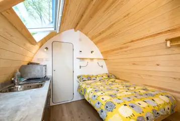 Deluxe glamping pod interior Deluxe glamping pod interior