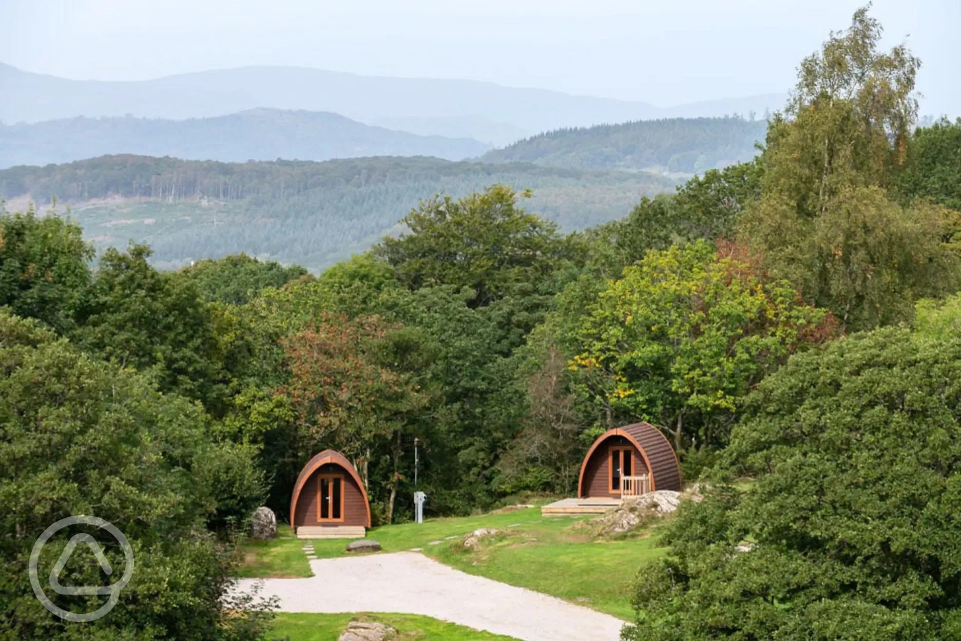Family Comfort camping pods with fell views
