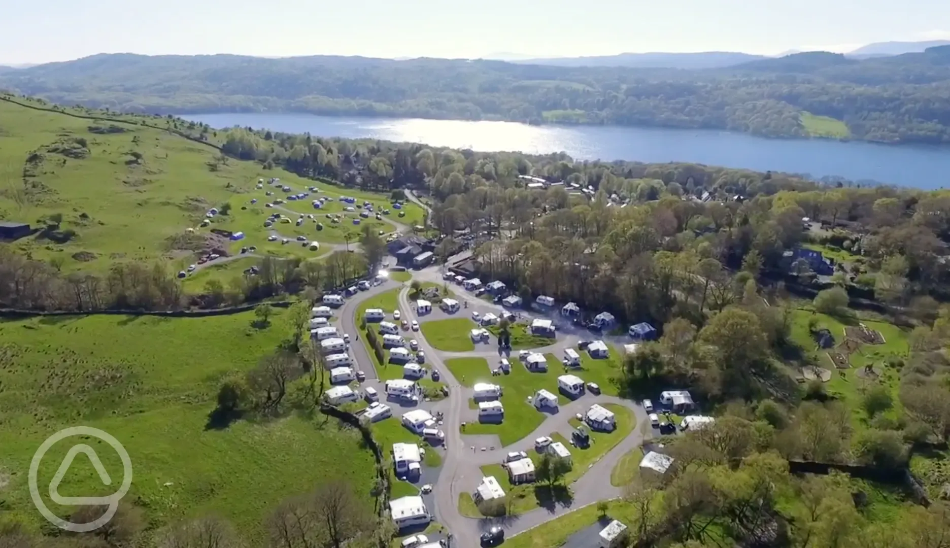 Aerial of Park Cliffe's Fellside and Moorhow areas with views to Windermere