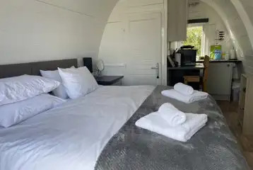 Ensuite glamping pod interior Ensuite glamping pod interior