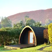 Camping pods with a small deck area