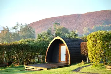 Camping pods with a small deck area