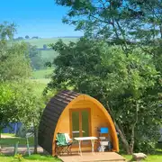 Camping pods with Lake District views