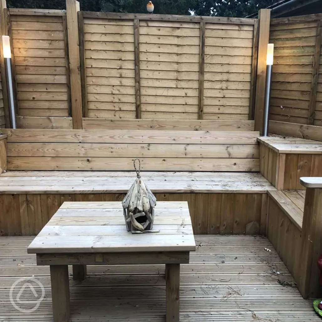 Enchanted cottage outdoor seating area
