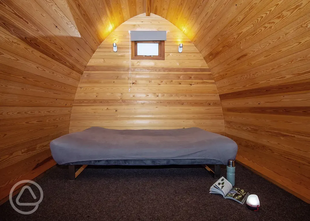 Camping pod interior