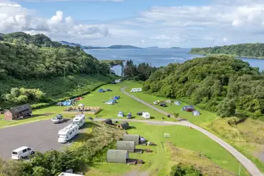 Aerial of the campsite and coast