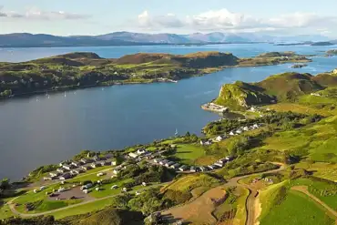 Aerial of the campsite and coast