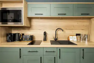 Glamping pod kitchenette Glamping pod kitchenette