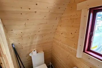 Ensuite toilet in the lakeside glamping pod Ensuite toilet in the lakeside glamping pod