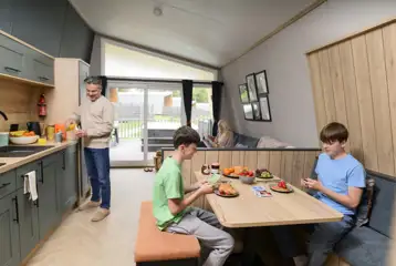 Glamping pod dining area and kitchenette Glamping pod dining area and kitchenette