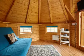 Glamping cabin interior Glamping cabin interior
