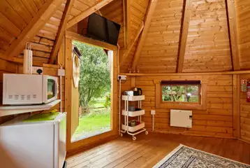 Glamping cabin interior Glamping cabin interior
