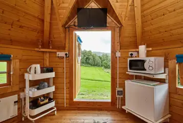 Glamping cabin interior Glamping cabin interior