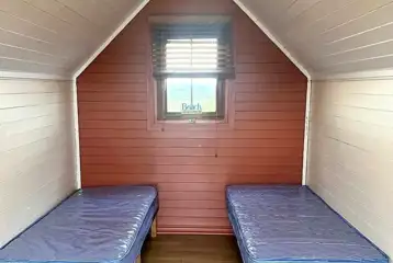 Two person camping pod interior