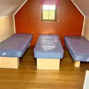 Three person camping pod interior