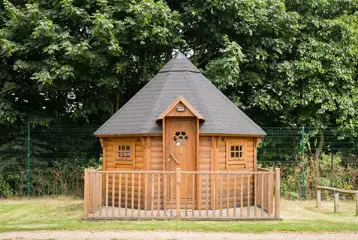 Camping cabin exterior with private decking
