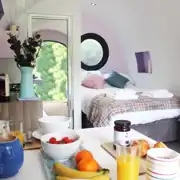 Accessible ensuite glamping pod interior