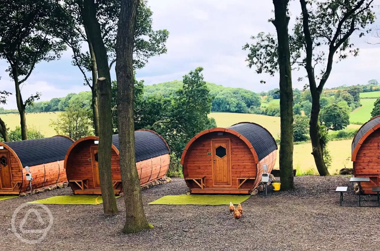 Barrell camping pods